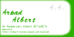 arpad albert business card